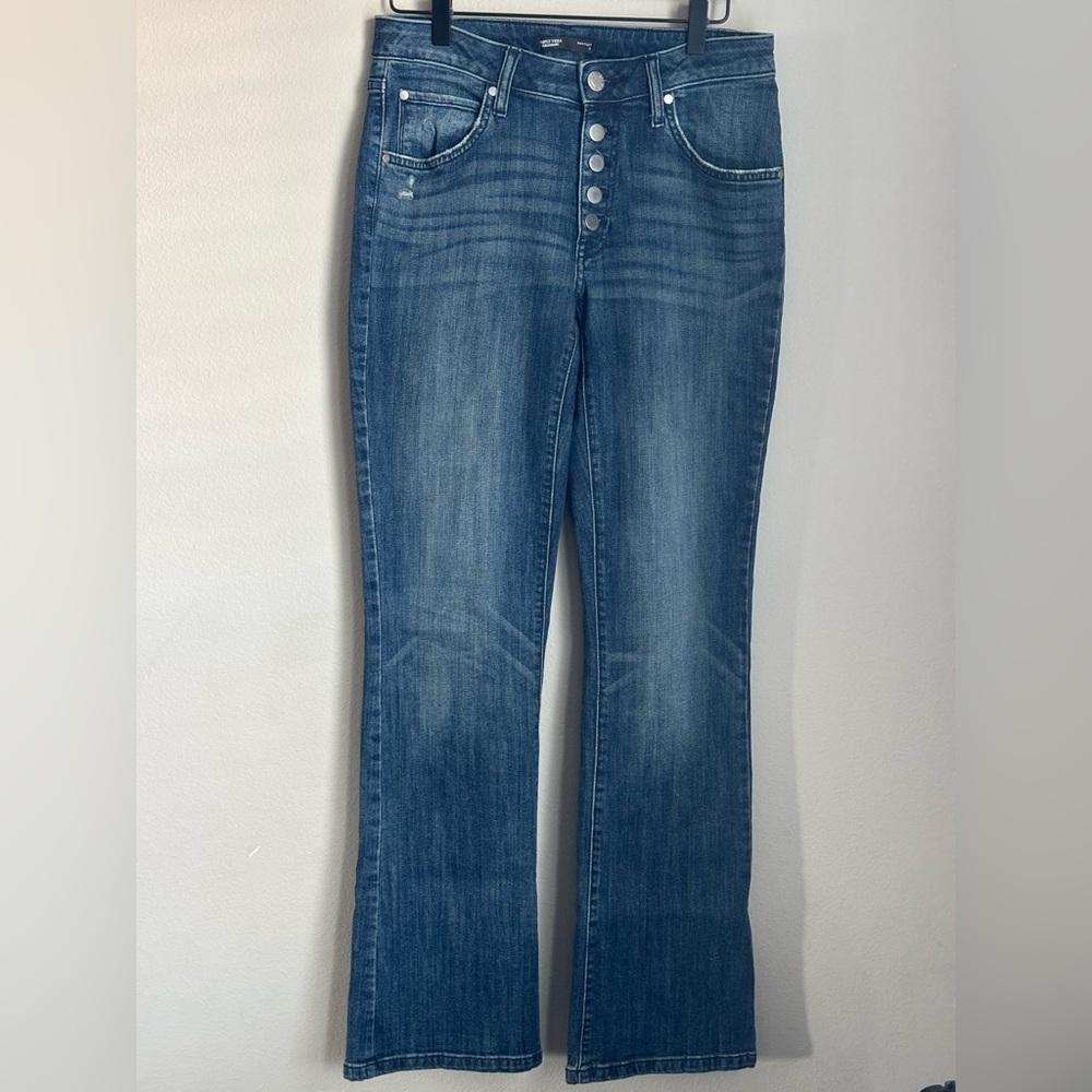 Simply Vera Vera Wang Bootcut Lightly Distressed Blue Jeans Medium Wash Size 4